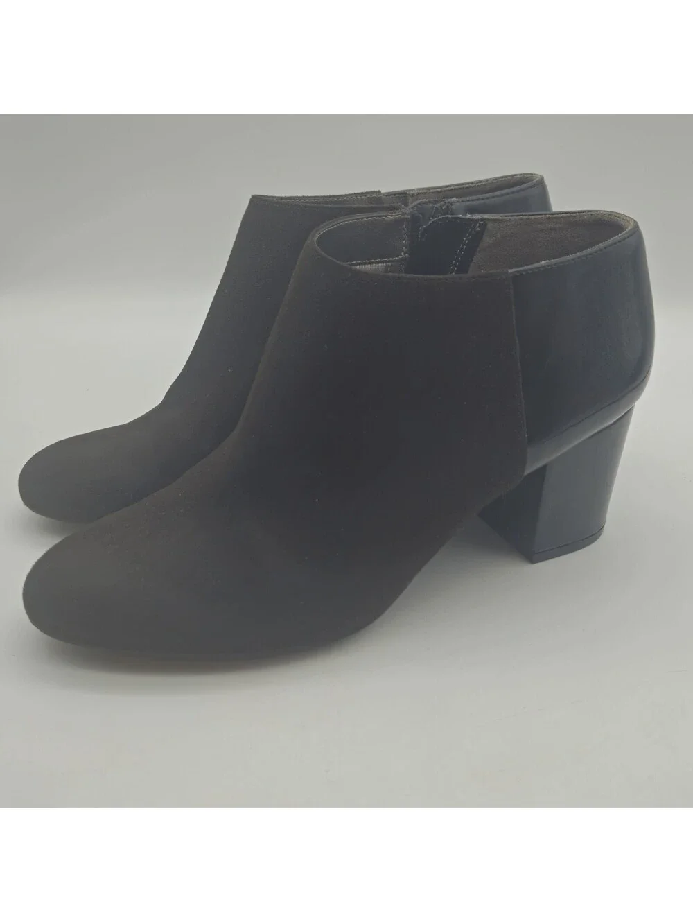 Lifestrides Soft System Ladies 10M Faux Suede/Leather Boots Heel 2.75